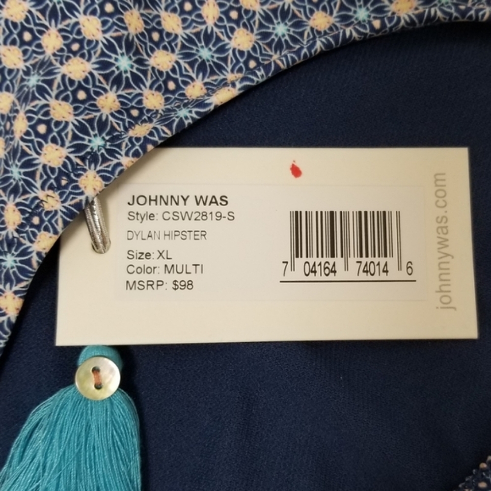 JOHNNY WAS Dylan Hipster Bikini Bottom in Blue Multi Sz XL NWT - Picture 11 of 11